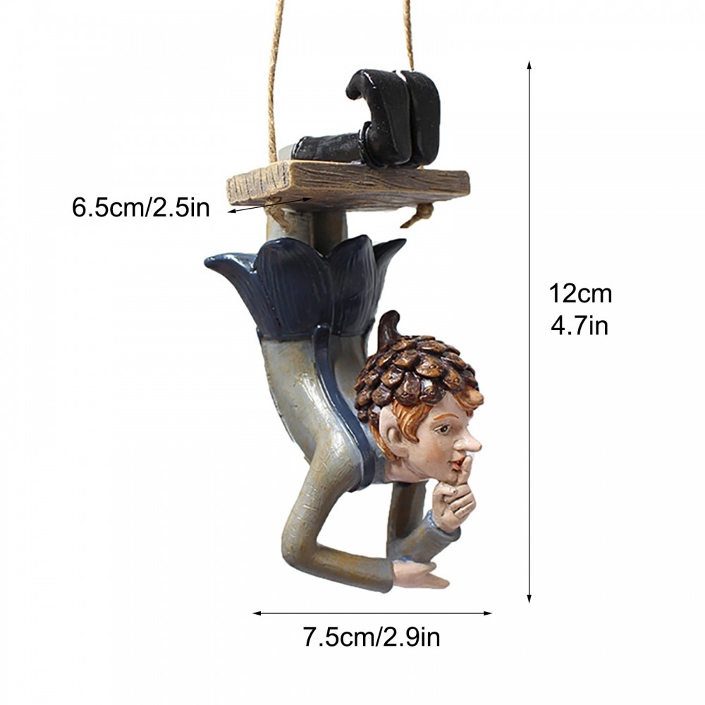 [DOLLDOLL-VN]Swinging Elf Hanging Garden Elf Not Fade Ornaments Resin 2. 55X2. 95X4. 72inch