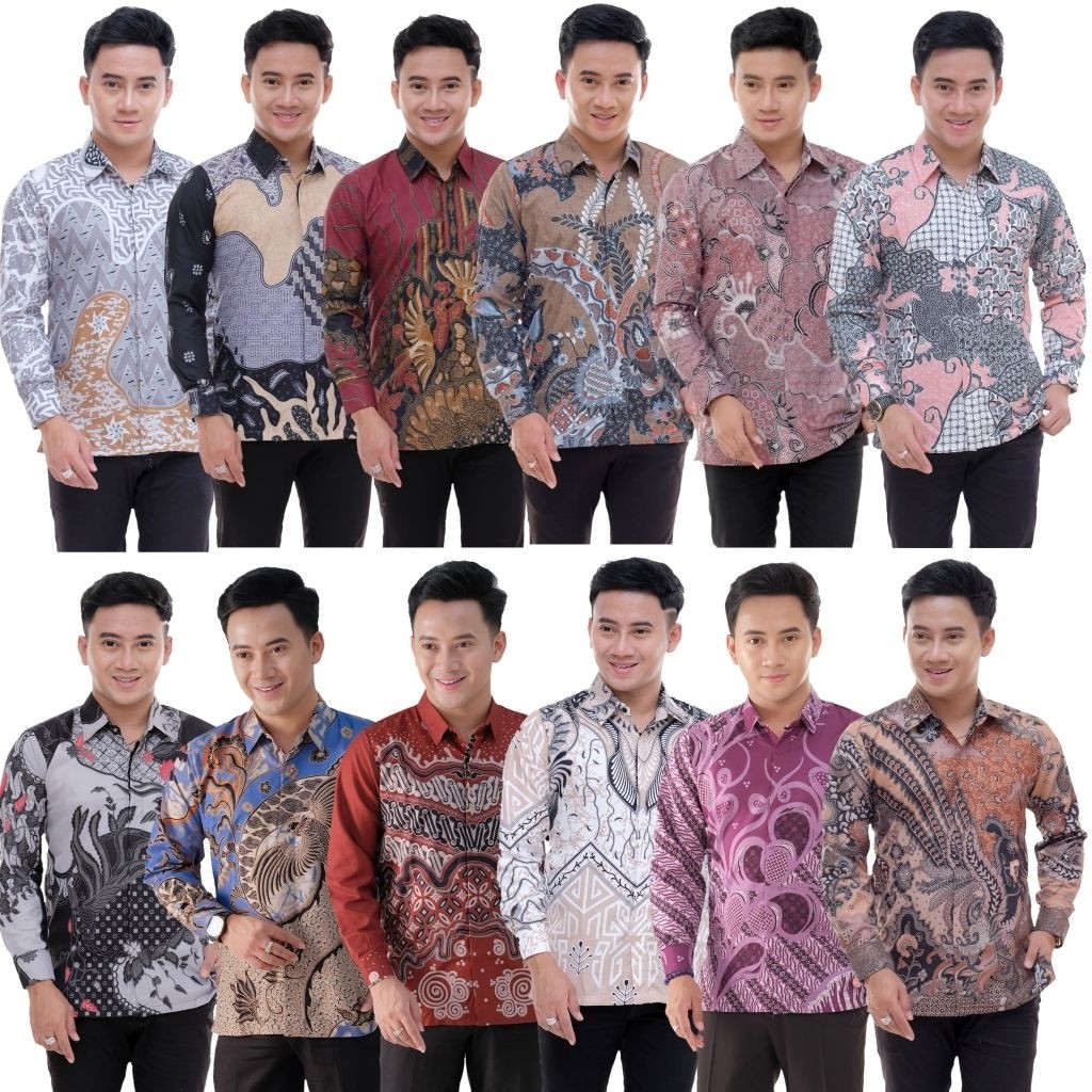 Áo sơ mi nam Batik KEMEJA Azriel, tay dài cao cấp, Size ML XL XXL, mát mẻ, thoải mái baju batik lela