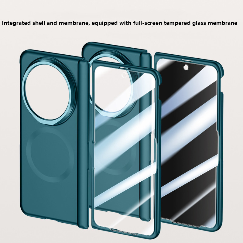 Skin Feel Frosted Case Cho Vivo X Fold6 Fold 6 VIVO X Fold6 5G Bản Lề Gấp Từ Tính Hợp Kim Giá Đỡ Ống