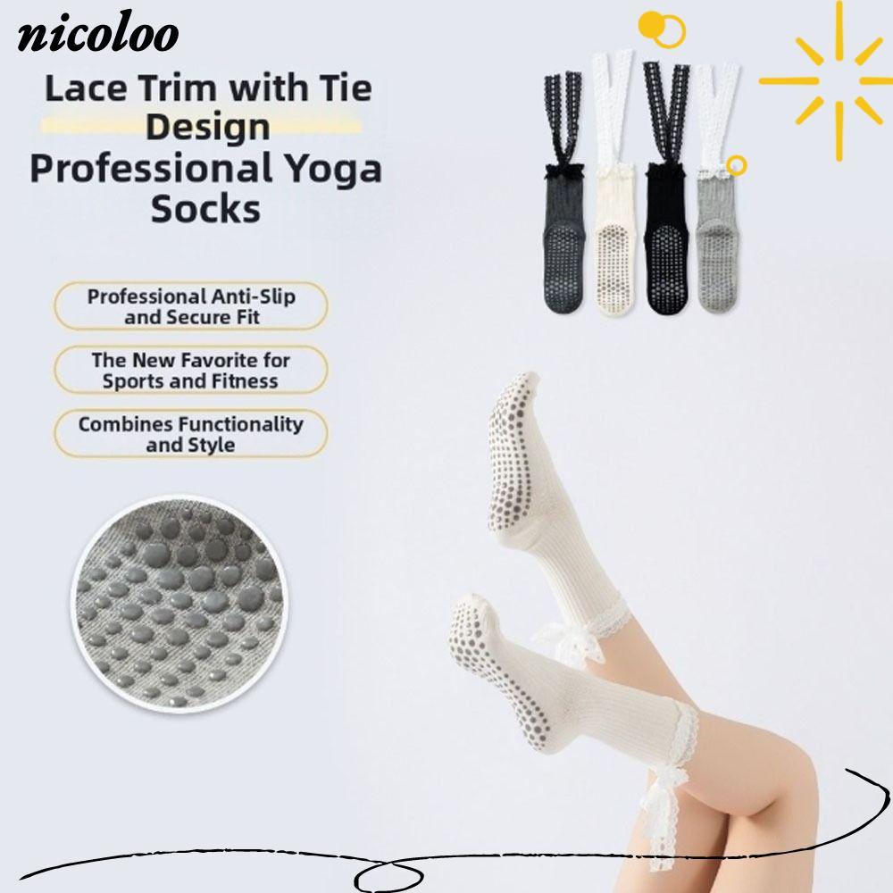 Tất Pilates NICOLOO, Tất tập Yoga thấm mồ hôi thoáng khí, Chống trượt thông thường Harajuku Street S