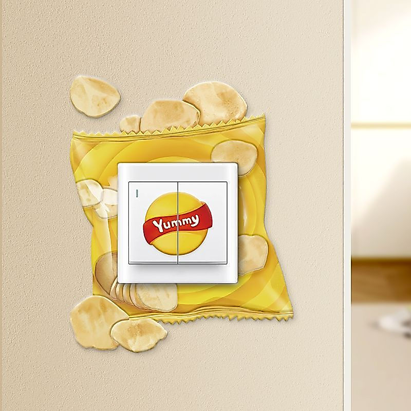 TQ~Switch wall sticker decoration3d 3D Switch Protective Cover Frame, Concealing Switch Cover, Self-