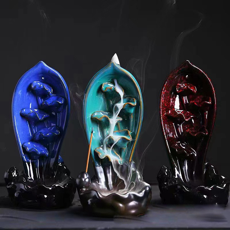 Chảy Ngược Hương Trái Phải Fengyuan Đồ Trang Trí Sáng Tạo Gốm Đàn Hương Đốt Hộ Gia Đình Trong Nhà Lư
