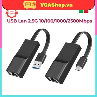 Cáp chuyển đổi USB Type C LAN Internet sử dụng mạng tốc độ 10/100/1000/2500Mbps USB Lan 2.5G Card Mạng 2.5G