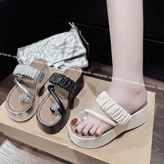   D0208 Dép kẹp ngón nhún quai đá cao 7 phân 