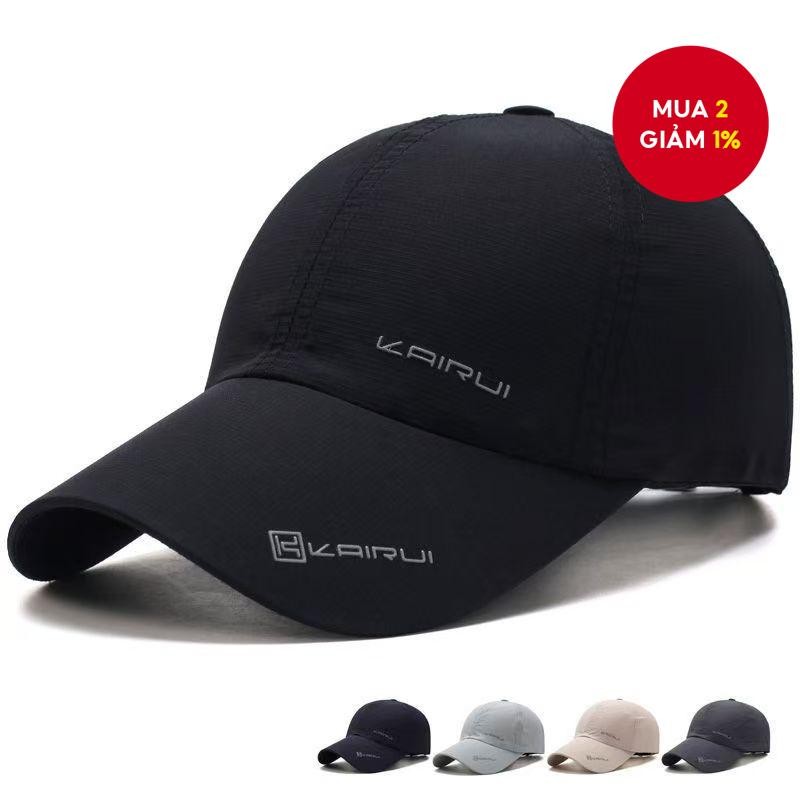 Mũ bóng chày khô nhanh thời trang - Unisex thoáng khí bảo vệ UV kích thước lớn phù hợp cho hoạt động ngoài trời/tập gym