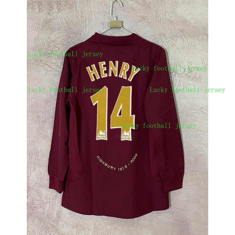 2005-2006 Arsenal Sân nhà dài tay Áo bóng đá cổ điển 2005-06