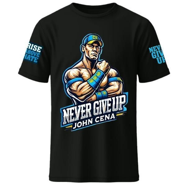Áo thun in kỹ thuật số John Cena Never Give Up Memorial Edition