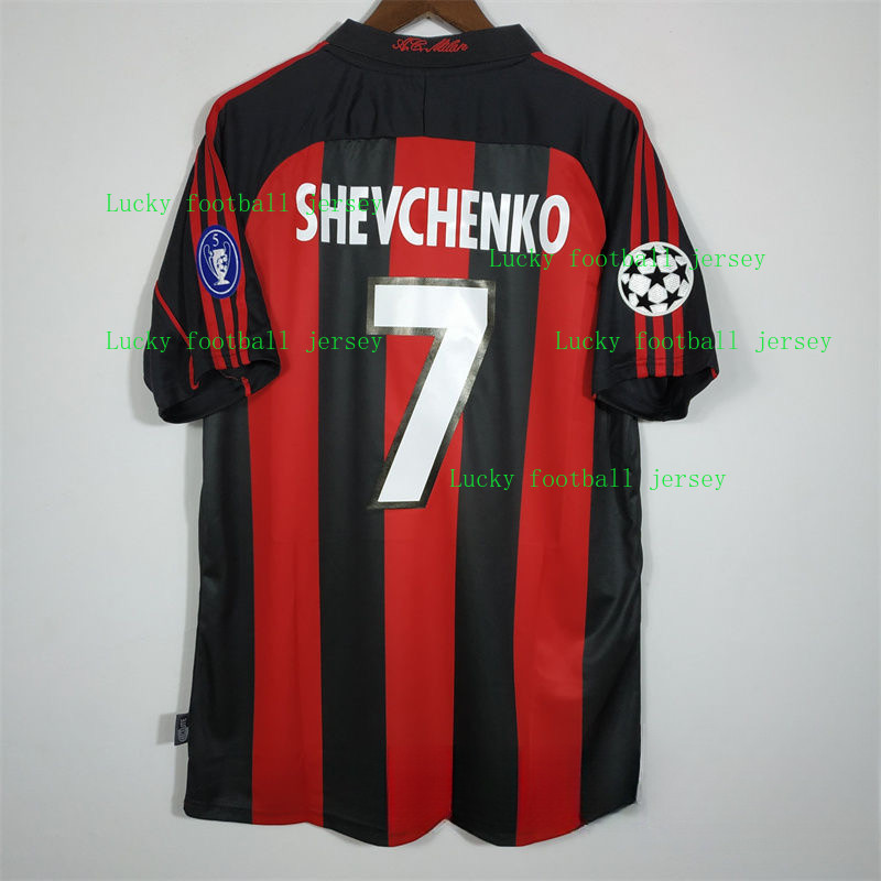 Áo Thun Bóng Đá AC Milan 2000/02 Cao Cấp, Phong Cách Retro