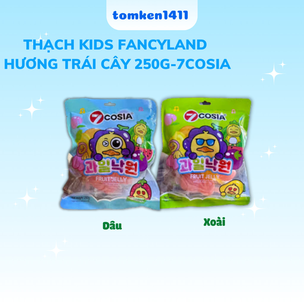 [7COSIA] Thạch Kids Fancyland Hương Trái Cây 250G-Vị: Dâu & Xoài- Dành Cho Bữa Phụ & Quà Tặng Nhỏ Xi