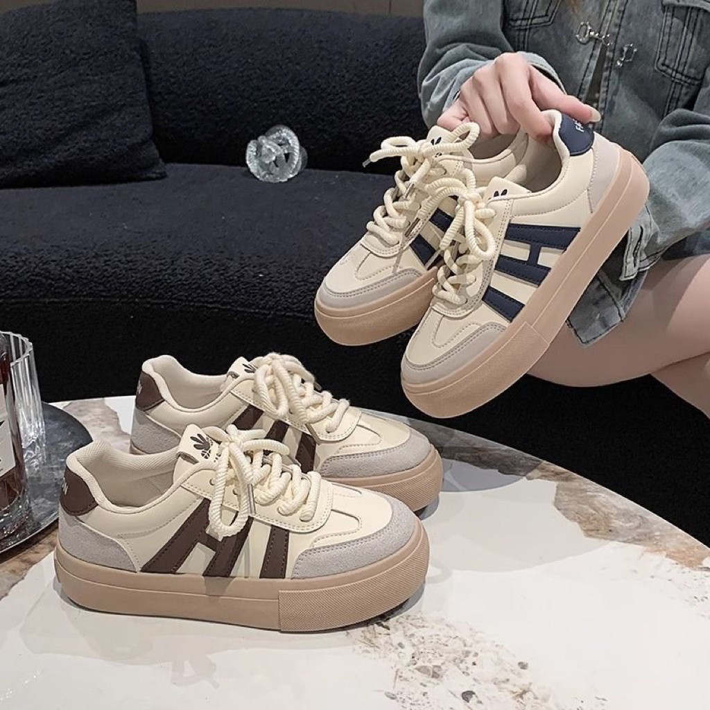 Giày Thể Thao Nữ Hi - Giày Sneaker Nữ Hi 3 Sọc Thời Trang - Giày Hi QCCC Full Box
