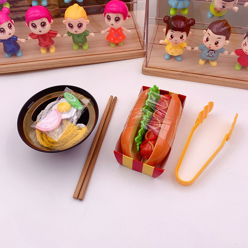 Bộ bánh Pudding dâu Hamburger Ramen Đồ chơi trẻ em Đồ chơi giả vờ