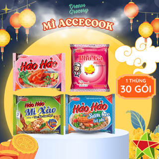 Thùng Mì Tôm Hảo Hảo Acecook Chính Hãng 30 Gói - Tôm Chua Cay / Xào Chua Ngọt / Sườn Heo Tỏi Phi