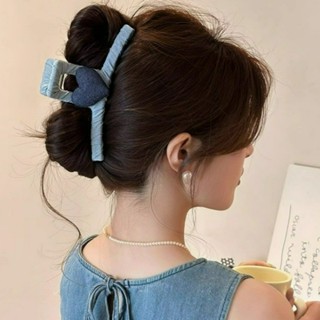  Kẹp Cá Mập Denim Xanh Đơn Giản Kẹp Tóc Thời Trang Hàn Quốc Phụ Kiện Tóc Cho Nữ 