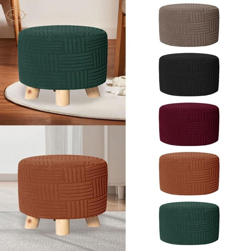 Vỏ Ottoman Có Chống Trơn Trượt Đáy Đàn Hồi Để Chân Bao Tròn Ottoman Bảo Quản Co Giãn Ottoman Slipcov