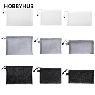 Túi đựng hồ sơ lưới HOBBYHUB, Túi đựng bút A4 A5 A6 trong suốt, Thư mục tập tin Nylon Văn phòng