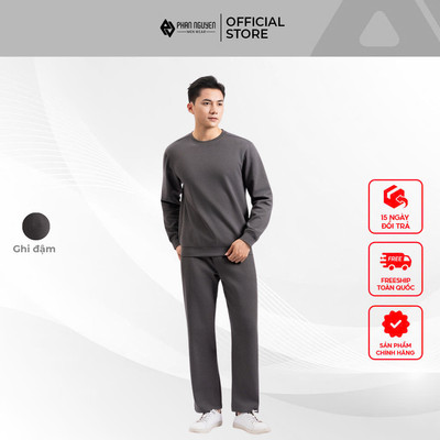 Bộ nỉ nam Phan Nguyễn, chất liệu cotton cao cấp, mềm mại, co giãn, form thoải mái ống suông BNP.012