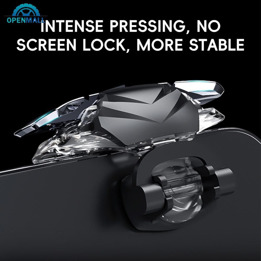 OPENMALL 1 Cặp Nút phụ trợ trò chơi PUBG cơ khí trong suốt Bộ điều khiển trò chơi tự động bắn 4 ngón