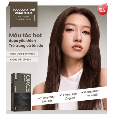 Kem Nhuộm Tóc OKCS màu Socola Hạt Phỉ chuẩn Salon không cần tẩy an toàn cho tóc