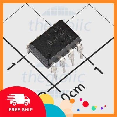 [3 Cái]- 6N136 OPTOISO 5KV TRANS W/BASE 8DIP
