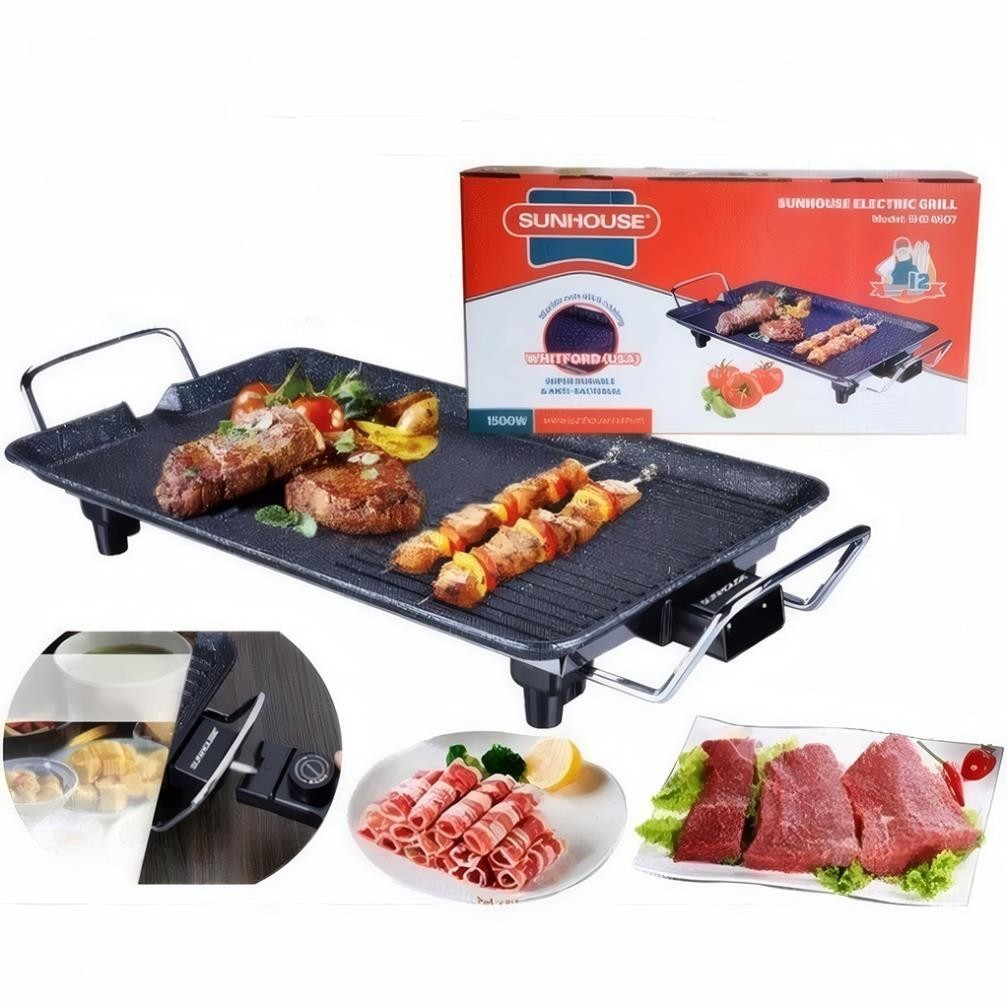 Bếp nướng điện  không khóI SHD4607 công suất 1500w 6 mức nhiệt, mặt tráng men chống dính hoàn hảo