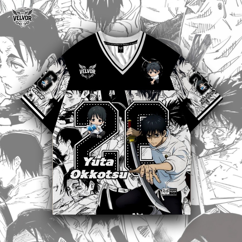 VELVOR JERSEY ANIME OVERSIZE JERSEY CAO CẤP DEWASA JERSEY JUJUUTSU KAISEN 26 SERIES SỐ JERSEY FULL I