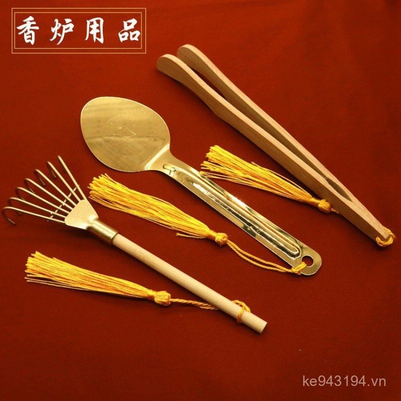 Ash Press Hương Ash Press Xẻng Đồng Hương Tro Lư Hương Đốt Hương Ash Rake Ash Presser Hương Ash Rake