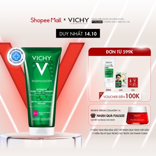 Sữa rửa mặt dạng gel làm sạch sâu giảm bã nhờn Vichy Normaderm Intense Purifying Cleanser 200ml