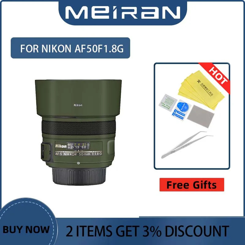 Decal Ống Kính Máy Ảnh Cho Nikon AF-S 50mm F / 1.8G Bảo Vệ Áo Bọc Phim Chống Trầy Xước 50mm F1.8 50F