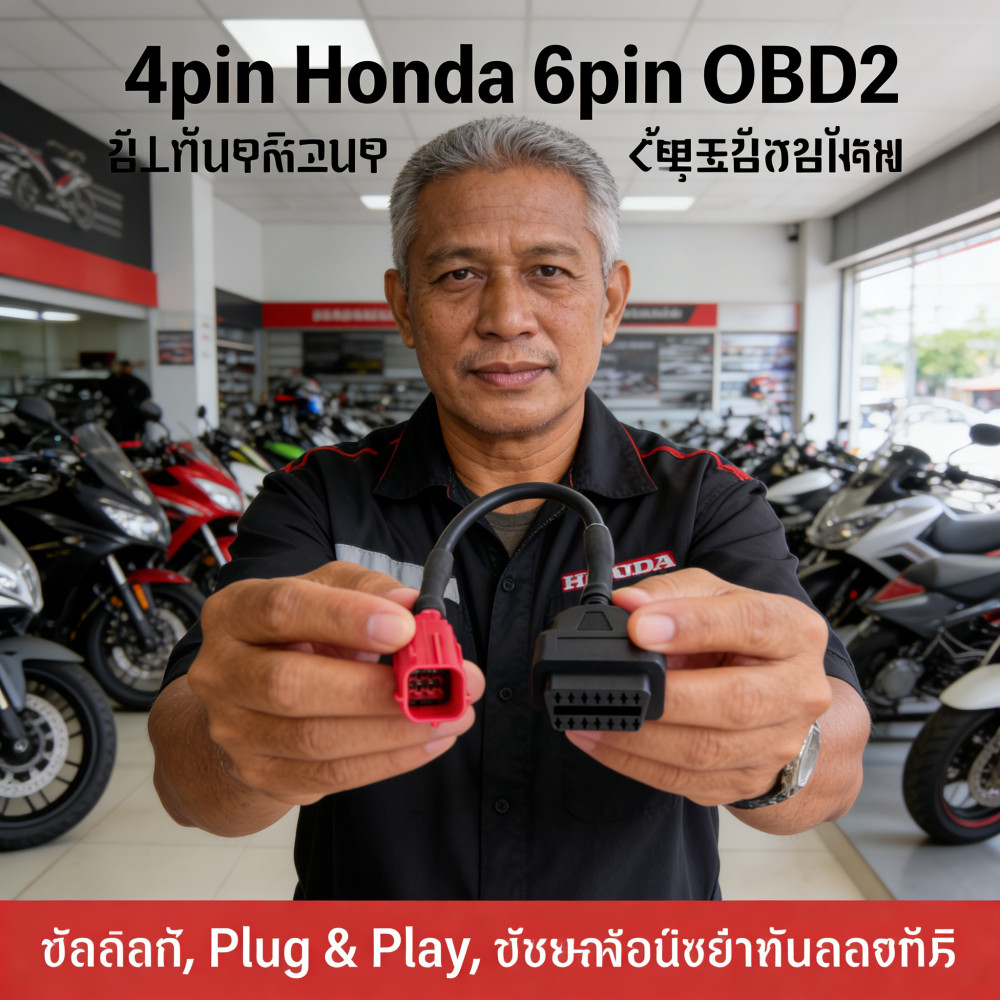 Cáp bốn chân Ubba Four Pin Proby Máy quét bộ chuyển đổi xe máy Honda