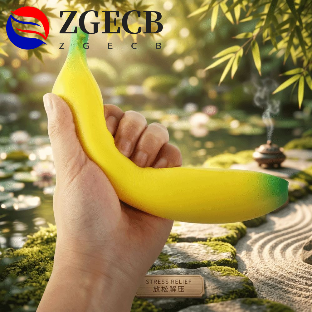 ZGECB Đồ chơi chuối phục hồi chậm, Chuối mềm hình quả chuối mọc chậm, Máy ép mô phỏng chuối mềm mại 