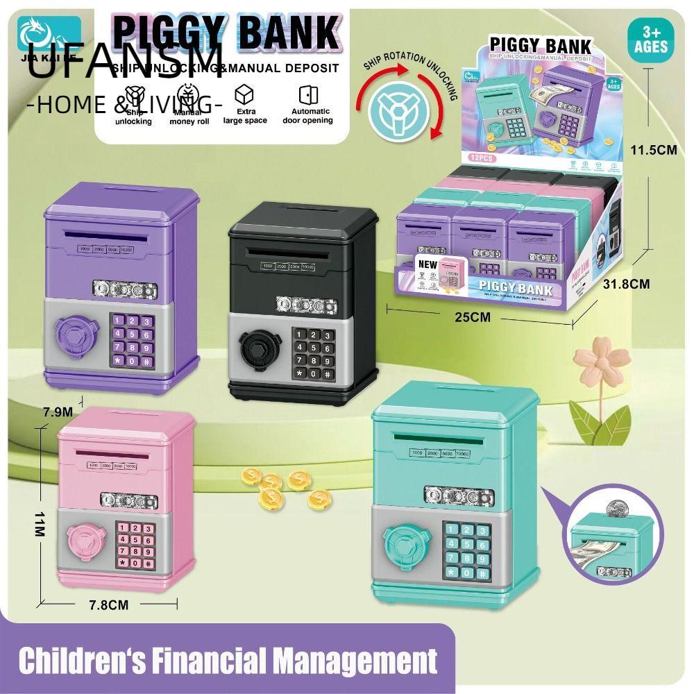 UFASM Đồ chơi trẻ em Heo đất, Mật khẩu ATM Hộp tiền tiết kiệm tiền, Đồ chơi tiết kiệm tài chính Mini