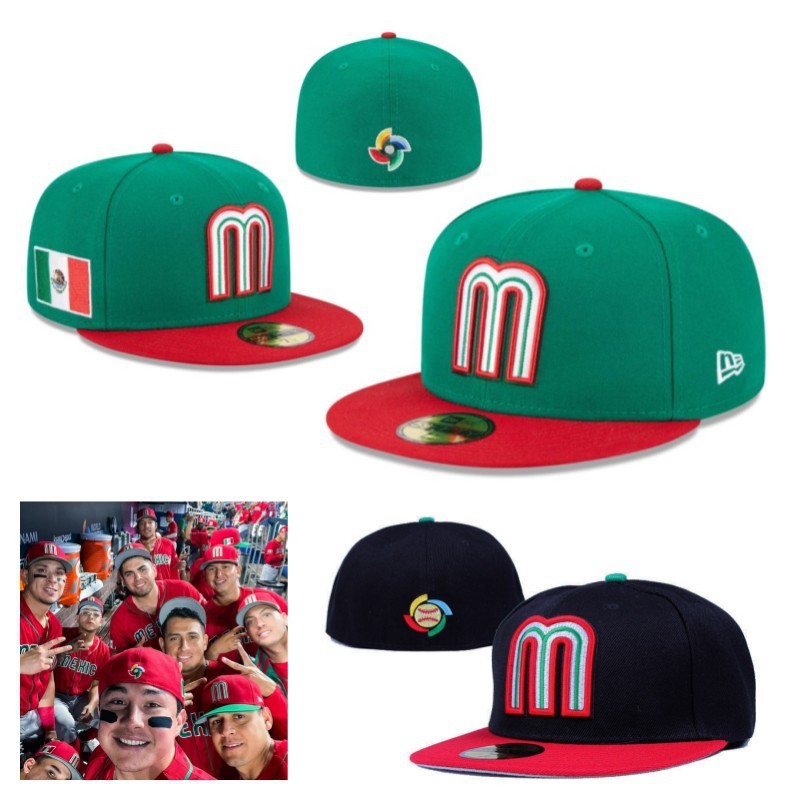 Mexico National Team Closed-Fit Cap, Sun Hat, Embroidered Cap, Full-Coverage Baseball Cap, Fashionab