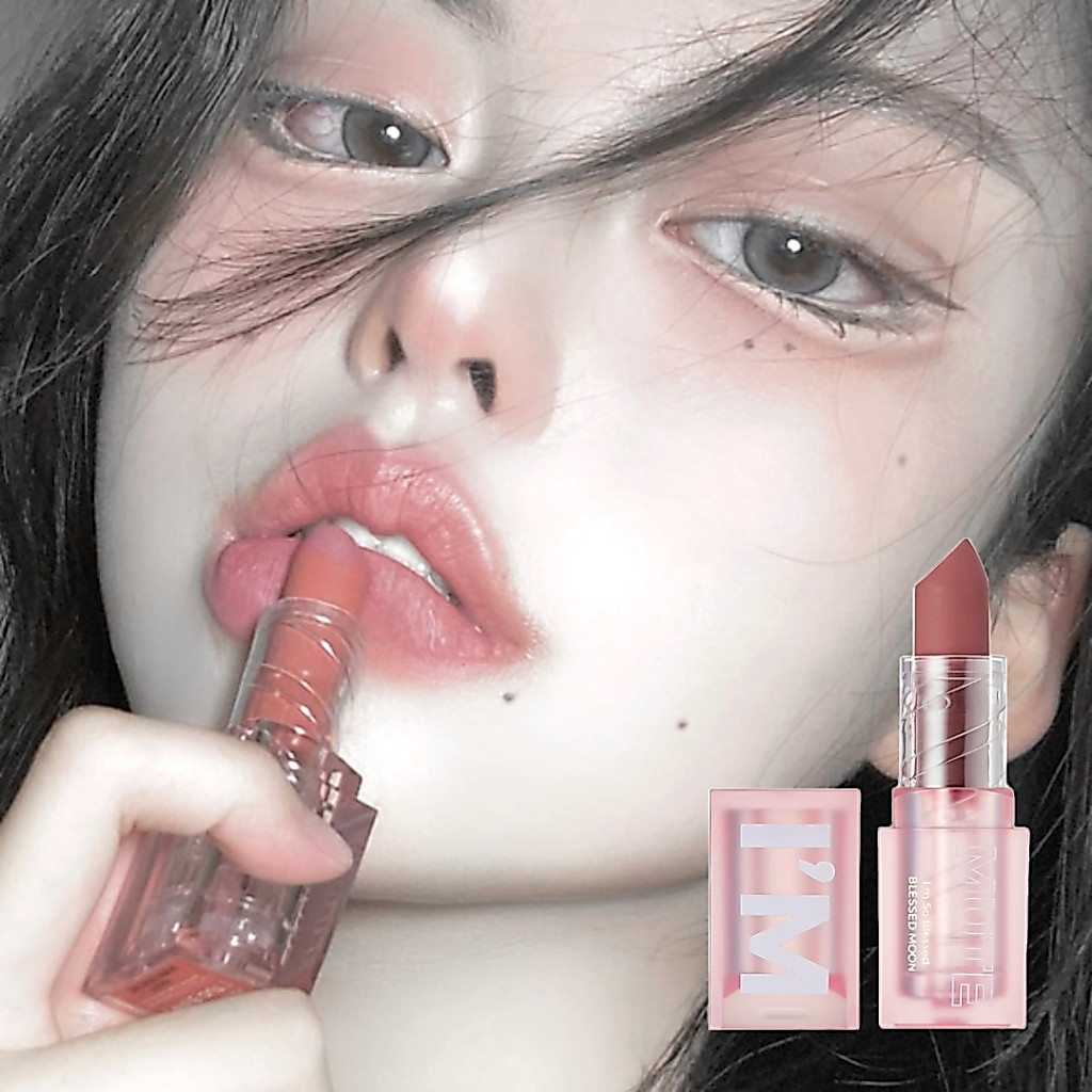 Son Thỏi BLESSED MOON I'm Mute Lipstick Lì, Bền Màu, Dưỡng Ẩm
