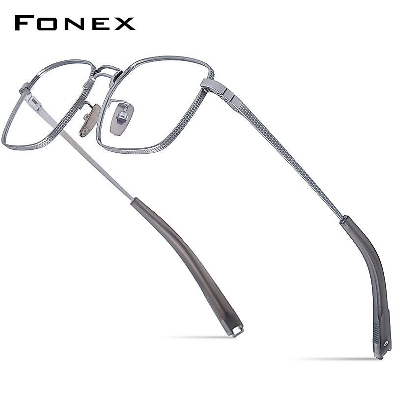 Fonex gọng acetate titan nam 2023 thiết kế mới vuông retro, kính mắt mrx-8827