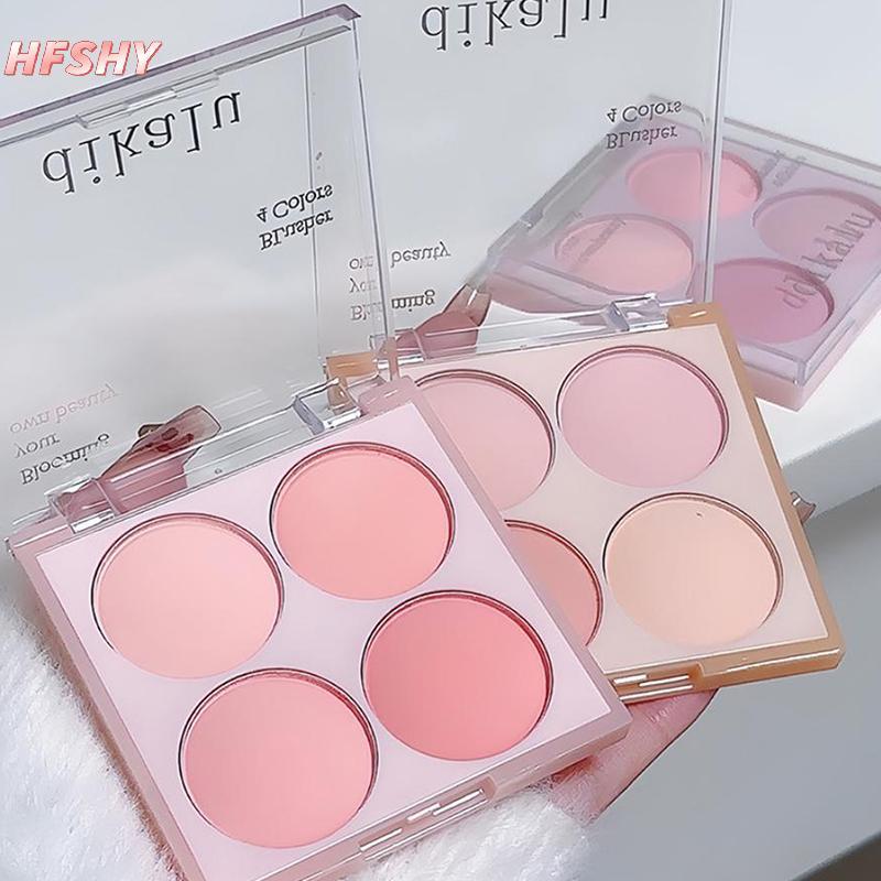 HFSHY 4 Màu Matte Blush Powder Set - Sweet Warm Tone Face Makeup Cheek Brightener Cosmetic Illuminat