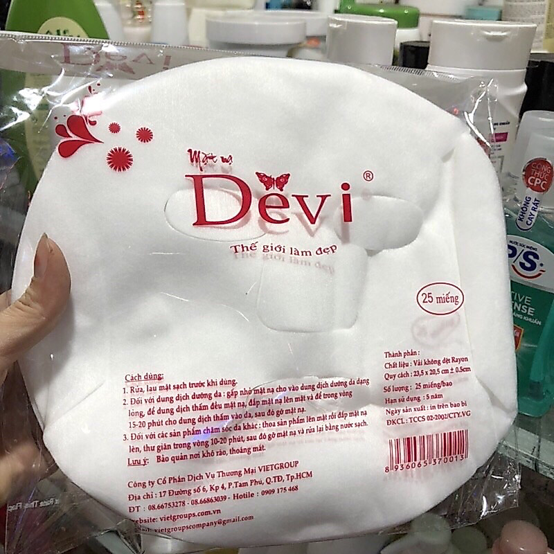 Gói 25 miếng mặt nạ giấy Devi