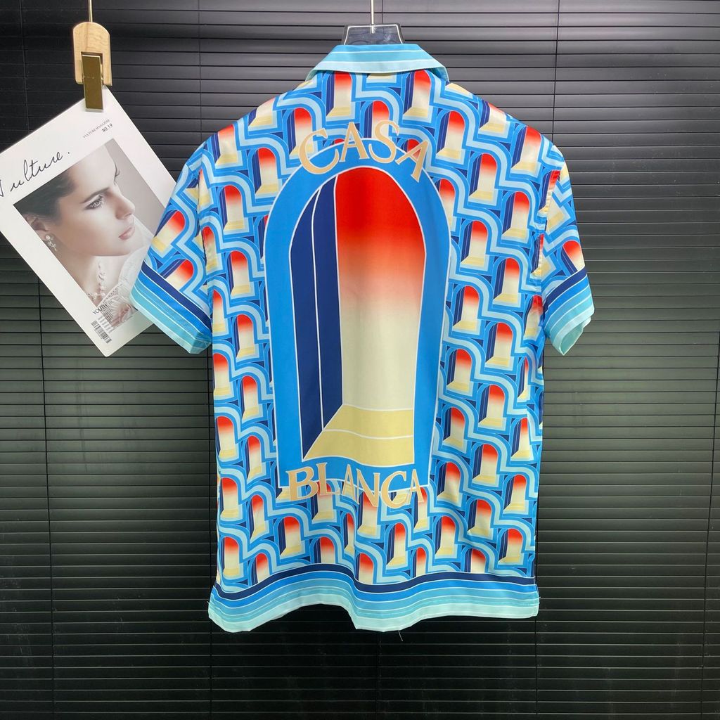 PMTD Casablanca sa Summer Men's Short Sleeve Shirt3d Digitally Printed Hawaiian Shirt