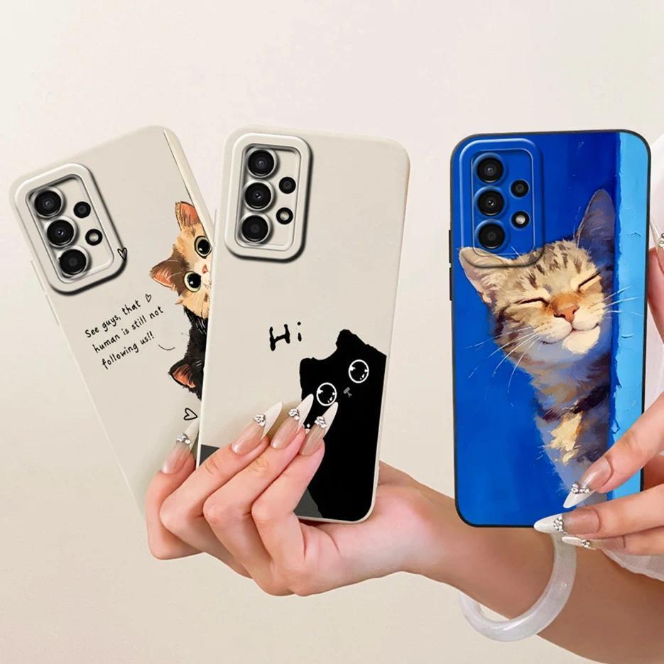 Dành Cho Samsung Galaxy Galaxy A13 4G Ốp Lưng SM-A135F Mèo Dễ Thương Thời Trang Hoạt Hình Ốp Điện Th