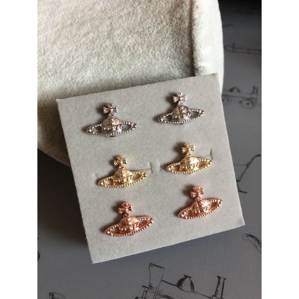 Phong Cách Cơ Bản Sao Thổ Bông Tai Nhỏ Ba Màu e026 e027 e029 Ba Miếng Miễn Phí Vận Chuyển
