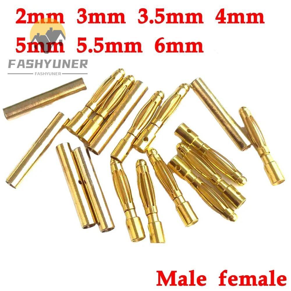 FASHYUNER Banana Male Female Connector, 5mm 5.5mm 6mm 2mm 3mm 3.5mm 4mm Pin Mạ vàng Bullet Banana Pl