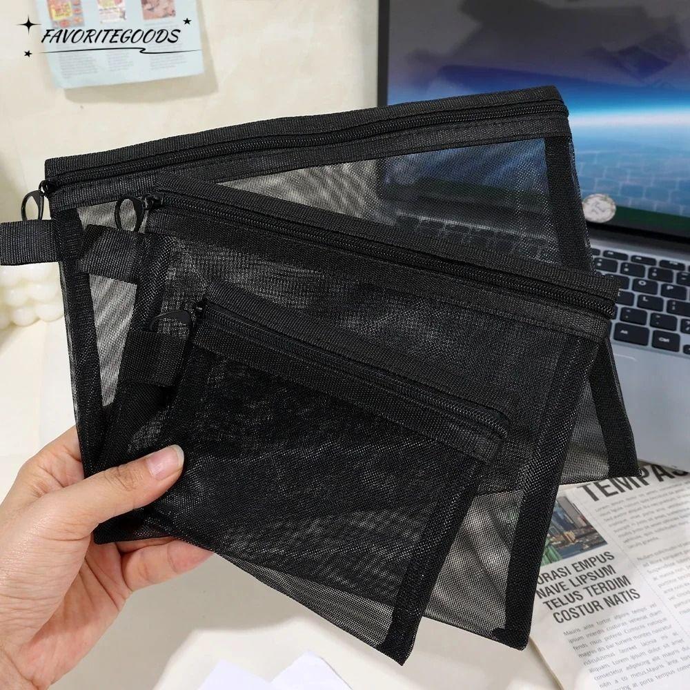 Túi Đựng Mỹ Phẩm FAVORITEGOODSS2BJ, Có Dây Kéo Trang Điểm Trong Suốt, Túi Xách Lưới Bảo Quản Nữ