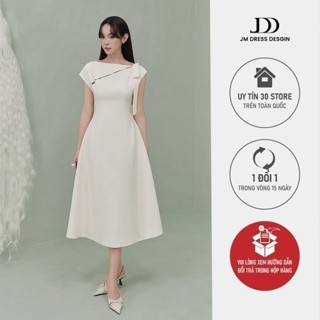 Đầm Dáng Đổ Buộc Nơ Vai 1S55.2507K – Đầm Dự Tiệc Cắt Out Ngực Thanh Lịch Romantic Minimalism Thiết Kế Bởi JM Dress