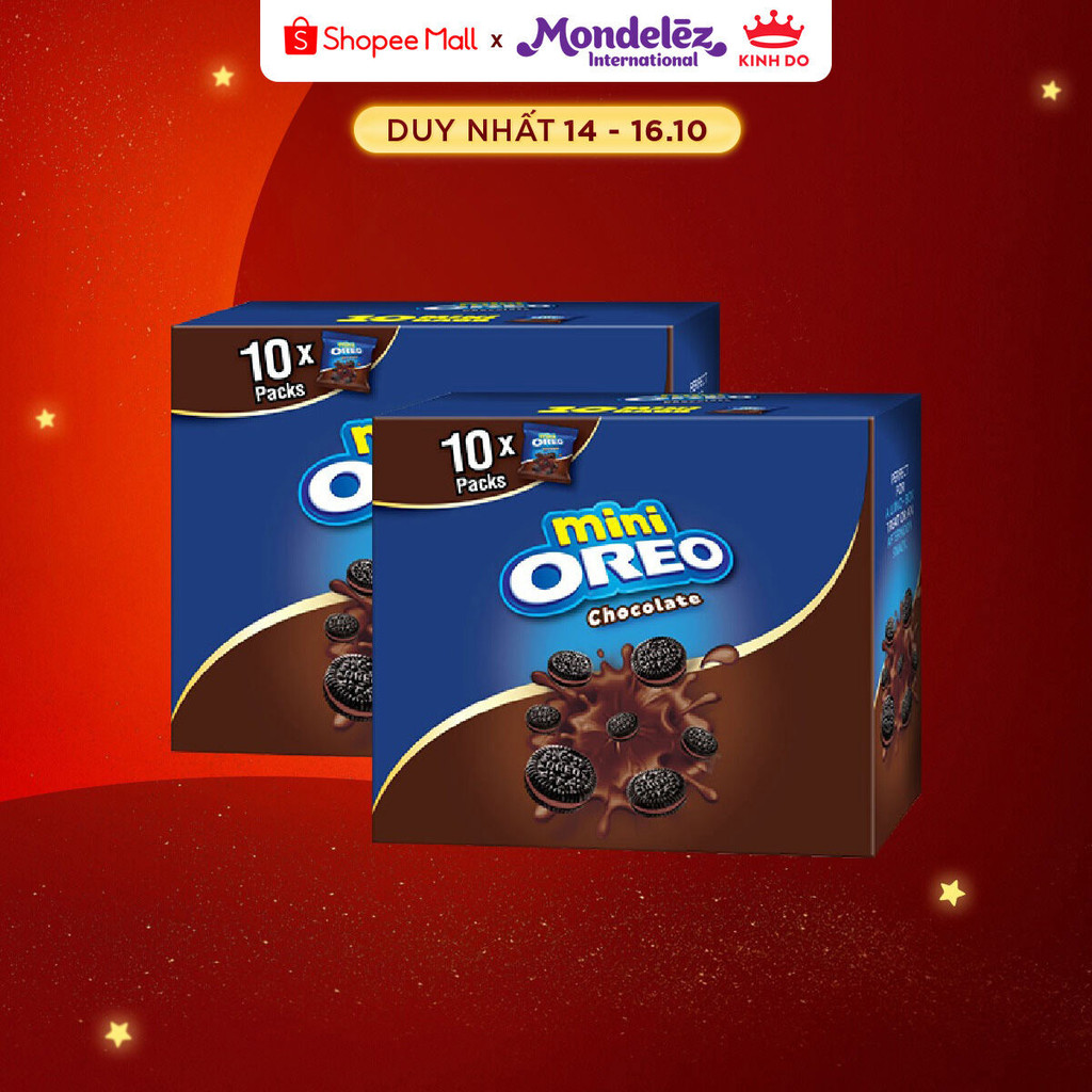 Bánh Quy Oreo Mini Vị Socola, Combo 2 Hộp X 204G