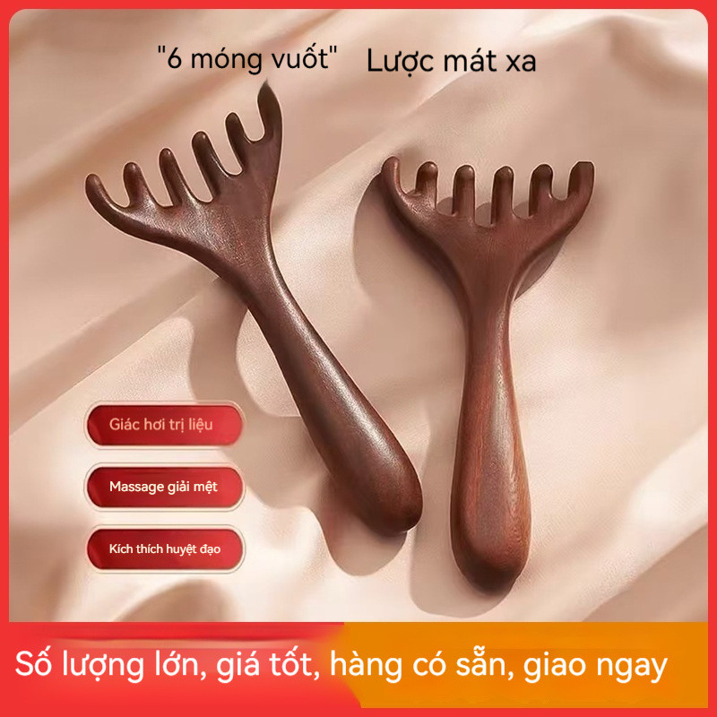 Lược massage đầu lục giác trị liệu tóc massage da đầu gãi đầu bấm huyệt cạo đầu massage đầu lược