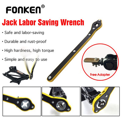 Fonken Jack Xe Tiết Kiệm Nhân Công Cờ Lê Ratchet Kéo Loại Dụng Cụ Đổi Lốp Có Tay Cầm Có Thể Điều Chỉnh Cho Cơ Khí Sửa Chữa Nhà Để Xe​