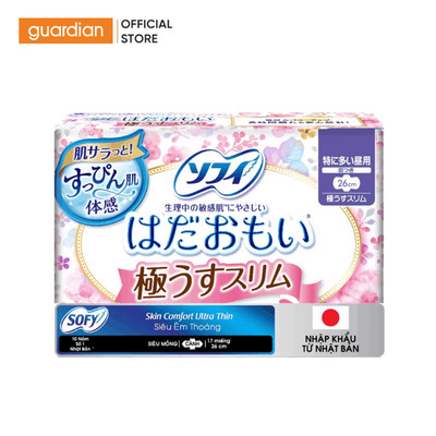 Băng Vệ Sinh Siêu Mỏng Cánh Sofy Skin Comfort Ultra Thin 26cm 17 Miếng | Guardian Việt Nam