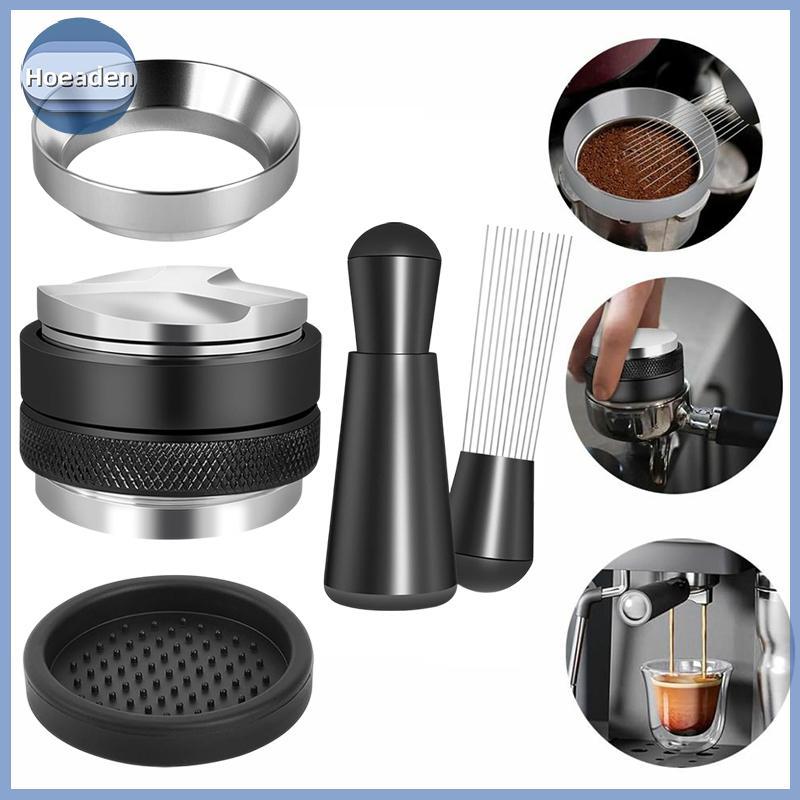 Bộ phụ kiện Espresso 5 CÁI Hoeaden, Bộ phân phối cà phê và máy san phẳng Tamper, Bộ dụng cụ WDT và p