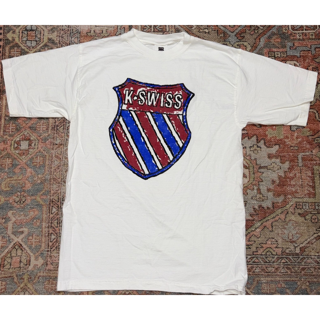 Áo thun K-Swiss unisex retro tennis 1994, bông cotton 100%, tay ngắn