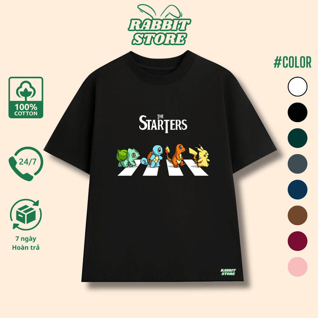 Áo Thun in hình The STARTERS Oversize unisex, cotton 2 Chiều, định lượng 250gsm Local Brand RABBIT S