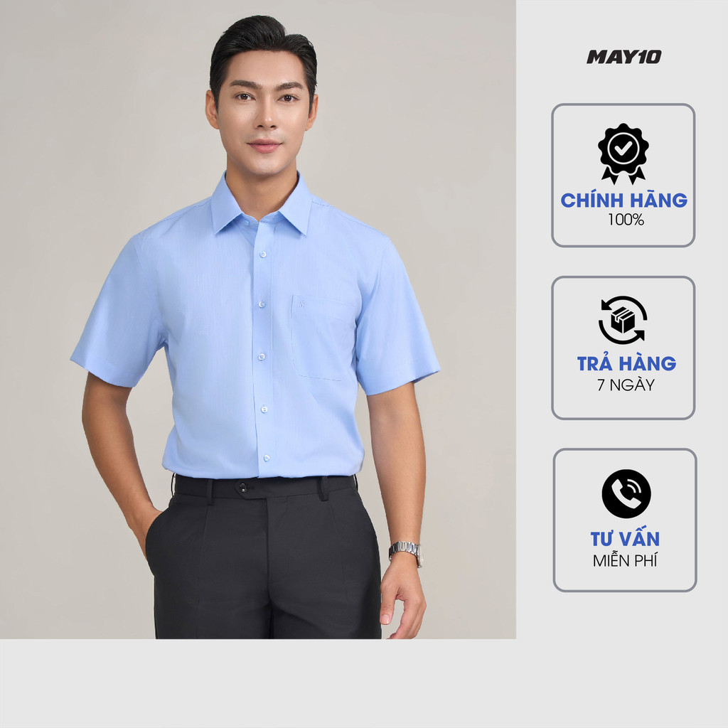 Áo Sơ mi nam cộc tay May 10 form Regular mã 010124030 AH367